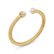 Cable Classics Bracelet in 18K Yellow Gold with Pearls and Pave Diamonds