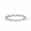 Stax Link Bracelet in Sterling Silver with Diamonds, 6.7mm