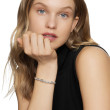Stax Link Bracelet in Sterling Silver with Pave Diamonds