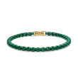 DY Bel Aire Color Box Chain Bracelet in Emerald Green Acrylic with 14K Yellow Gold Accent, 4mm