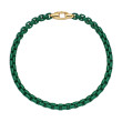 DY Bel Aire Color Box Chain Bracelet in Emerald Green Acrylic with 14K Yellow Gold Accent, 4mm