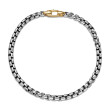 Box Chain Bracelet in Sterling Silver with 14K Yellow Gold
