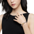 Buckle Bracelet in Sterling Silver with 18K Yellow Gold and Rhodolite Garnets