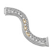 Multi Row Chain Bracelet in Sterling Silver with 18K Yellow Gold