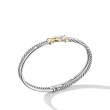 Crossover Buckle Two Row Bracelet in Sterling Silver with 18K Yellow Gold
