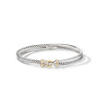 Crossover Buckle Two Row Bracelet in Sterling Silver with 18K Yellow Gold