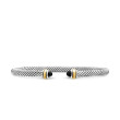 Classic Cable Bracelet in Sterling Silver with 18K Yellow Gold and Black Onyx, 4mm