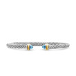 Cable Classics Bracelet in Sterling Silver with Blue Topaz and 18K Yellow Gold