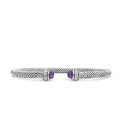 Cable Classics Bracelet in Sterling Silver with Amethyst and Pave Diamonds