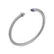 Cable Classics Bracelet in Sterling Silver with Amethyst and Pave Diamonds