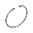 Cable Classics Bracelet in Sterling Silver with Black Onyx and Pave Diamonds