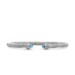 Cable Classics Bracelet in Sterling Silver with Blue Topaz and Pave Diamonds