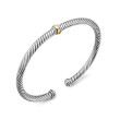 Cable Classics Center Station Bracelet in Sterling Silver with 18K Yellow Gold