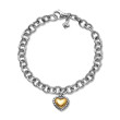 Cable Collectibles® Cookie Classic Heart Bracelet in Sterling Silver with 18K Yellow Gold, 4.5mm