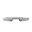 Cable Cuff Bracelet in Sterling Silver with Black Onyx, 6mm