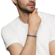 Woven Box Chain Bracelet in Sterling Silver with Blue Nylon, 12mm