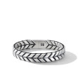 Chevron Woven Bracelet in Sterling Silver with Black Nylon