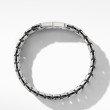 Chevron Woven Bracelet in Sterling Silver with Black Nylon