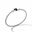 Chatelaine® Bracelet in Sterling Silver with Black Onyx and Diamonds, 3mm