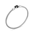 Chatelaine® Bracelet in Sterling Silver with Black Onyx and Diamonds, 3mm