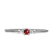 Chatelaine® Bracelet in Sterling Silver with Rhodolite Garnet and Diamonds, 3mm