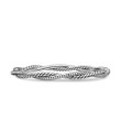Petite Infinity Bracelet in Sterling Silver with Pave Diamonds
