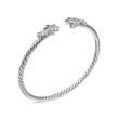 Starburst Cable Bracelet in Sterling Silver with Diamonds, 3.5mm