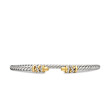 Petite Helena Bracelet in Sterling Silver with 18K Yellow Gold Domes and Pave Diamonds