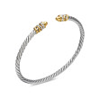 Petite Helena Bracelet in Sterling Silver with 18K Yellow Gold Domes and Pave Diamonds