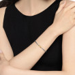 Buckle Classic Cable Bracelet in Sterling Silver with 18K Yellow Gold and Diamonds, 3mm