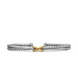 Petite X Center Station Bracelet in Sterling Silver with 18K Yellow Gold