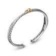 Petite X Center Station Bracelet in Sterling Silver with 18K Yellow Gold