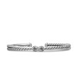 Petite X Center Station Bracelet in Sterling Silver with Pave Diamonds