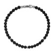 Bijoux Spiritual Beads Bracelet with Black Onyx and Sterling Silver, 4mm