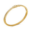 Thoroughbred Loop Bracelet in 18K Yellow Gold with Full Pavé Diamonds, 4.5mm