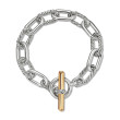 DY Madison® Toggle Chain Bracelet in Sterling Silver with 18K Yellow Gold, 11mm