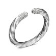Cable Edge® Bracelet in Sterling Silver with Diamonds, 9mm