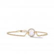 Petite DY Elements® Center Station Chain Bracelet in 18K Yellow Gold with Mother of Pearl and Diamonds, 11mm
