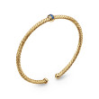 Classic Cablespira® Station Bracelet in 18K Yellow Gold with Pavé Blue Sapphires, 3mm