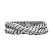 Sculpted Cable Double Wrap Bracelet in Sterling Silver, 8.5mm