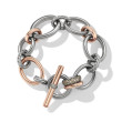 DY Mercer Melange Bracelet in Sterling Silver with 18K Rose Gold and Pavé Cognac Diamonds