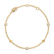 Petite Modern Renaissance Station Bracelet in 18K Yellow Gold with Diamonds, 4.6mm