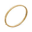 Sculpted Cable Bangle Bracelet in 18K Yellow Gold, 4.6mm