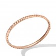 Sculpted Cable Bangle Bracelet in 18K Rose Gold, 4.6mm