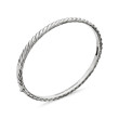 Sculpted Cable Bangle Bracelet in 18K White Gold, 4.6mm