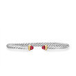 Cable Flex Bracelet in Sterling Silver with 14K Yellow Gold and Rhodolite Garnet, 4mm