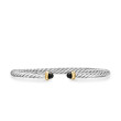 Cable Flex Bracelet in Sterling Silver with 14K Yellow Gold and Black Onyx, 4mm