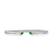 Cable Flex Bracelet in Sterling Silver with 14K Yellow Gold and Green Onyx, 4mm