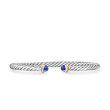 Cable Flex Bracelet in Sterling Silver with 14K Yellow Gold and Lapis Lazuli, 4mm