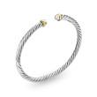 Cable Flex Bracelet in Sterling Silver with 14K Yellow Gold, 4mm